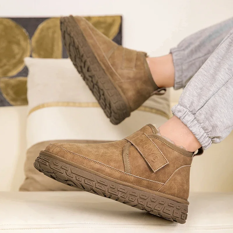 

Winter Men's Short Boots Versatile Warm Stylish Casual Outdoor Ski-Ready Fleece-Lined Insulated Cotton Shoes Men's Short Boots