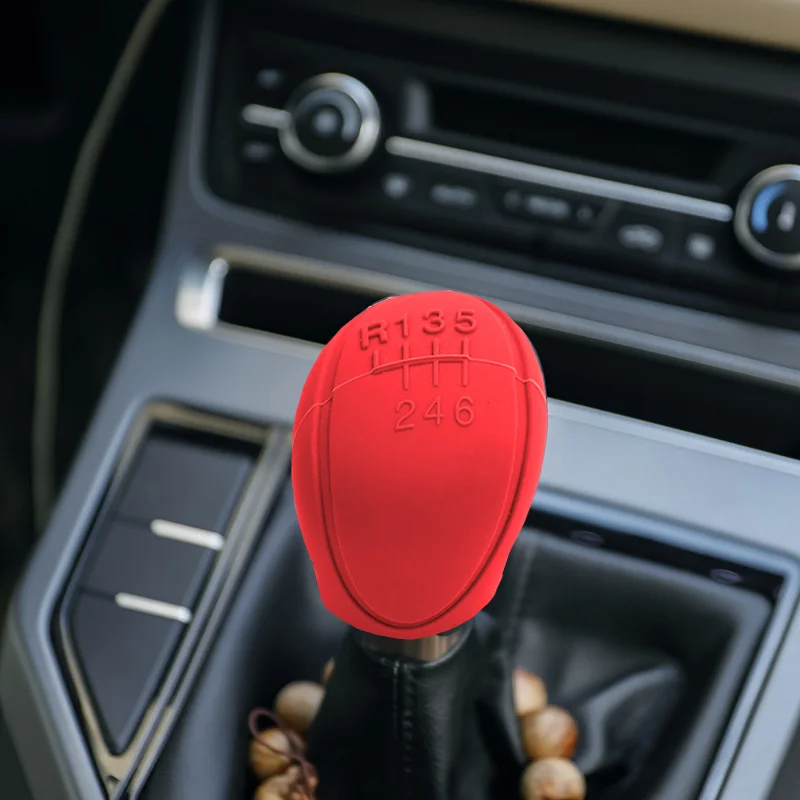 Car Silicone Gear Shift Knob Cover Gear Shift Non-Slip Grip Handle Protective Covers Manual 6-speed Car Interior Accessories