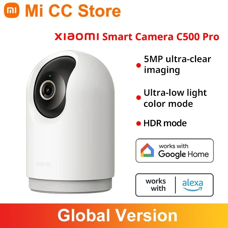 Global Version Xiaomi Smart Camera C500 Pro HDR Mode 5MP Ultra-clear Imaging MJA1 Security Chip Voice Control  Rich AI functions