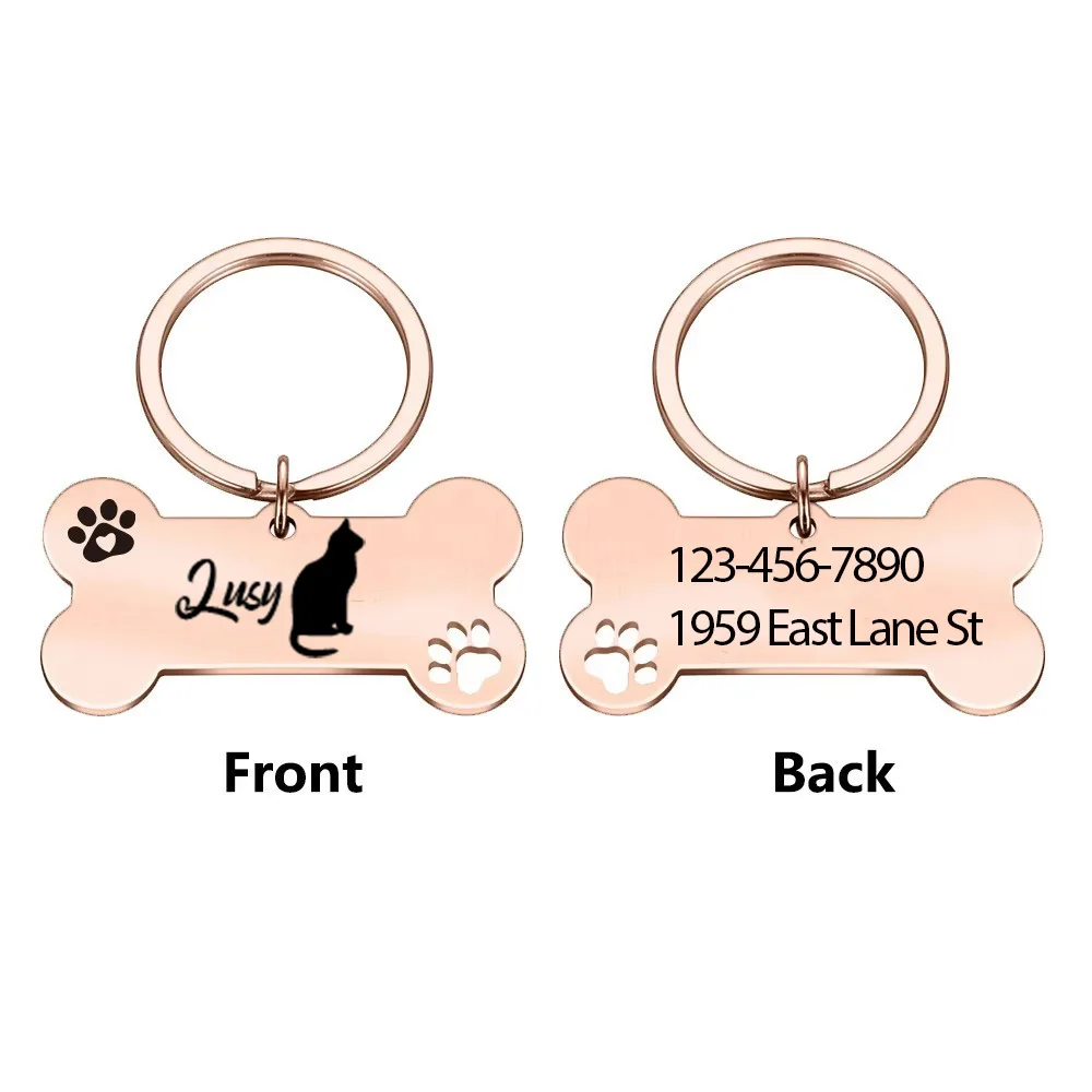 

1 pc charming cat Laser Engraving Dog Tag Personalized Name Engraved Tags Engraving Dog Accessories For Dog