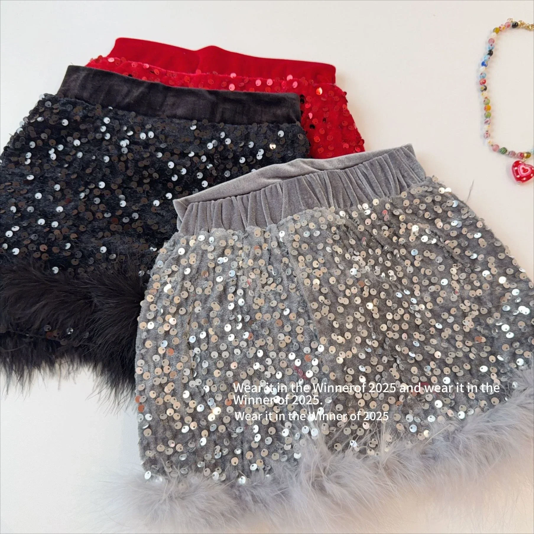 Girl Skirt 2026 Spring And Autumn New Childrens Clothing Korean Style Girl Baby Fashionable Sequin Hair Wrapped Hip Short Skirt