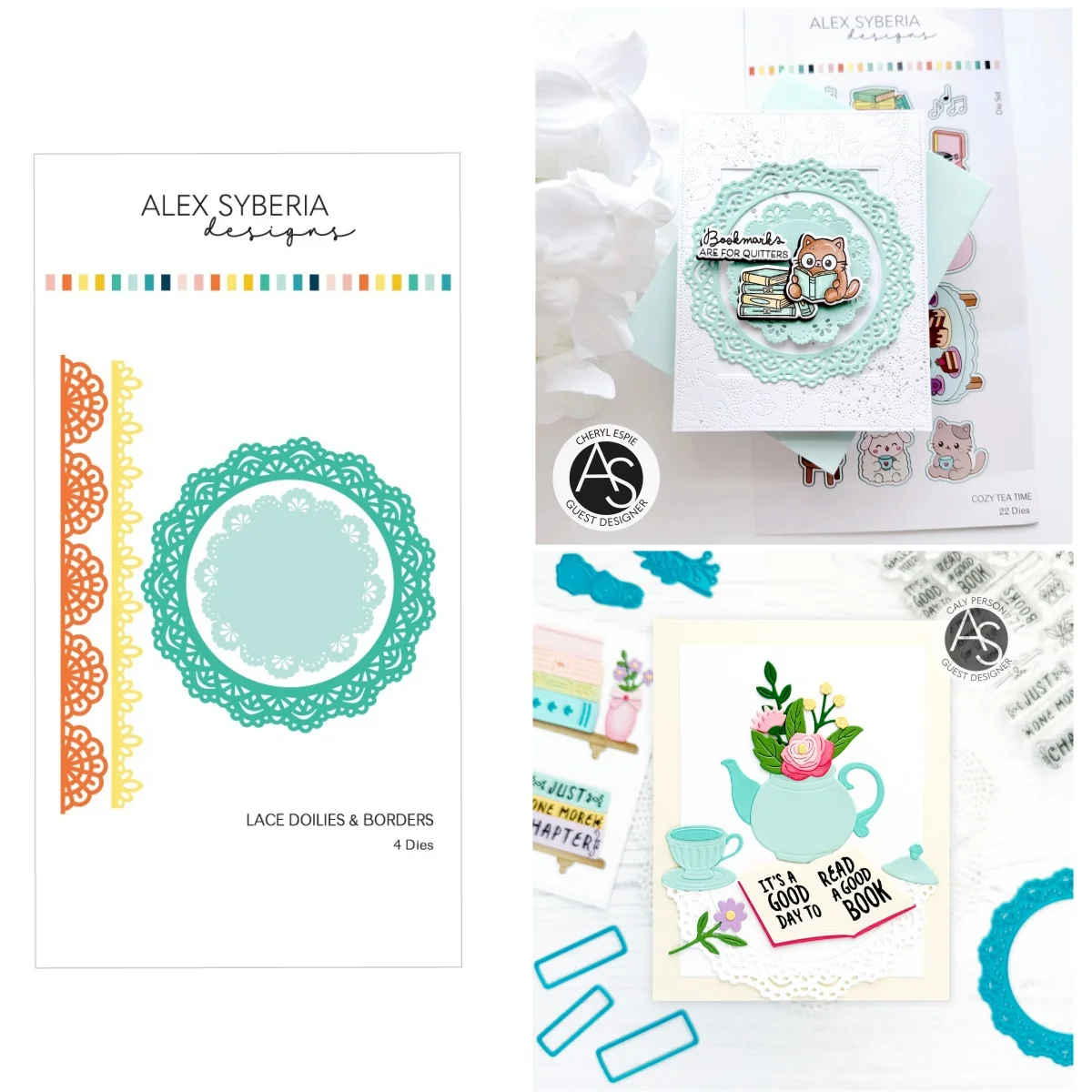 New 2026 Cozy Tea Time Cat Lace Doilies Borders Matryoshka Wisteria Metal Cutting Dies Clear Stamps Stencil for DIY Making Card