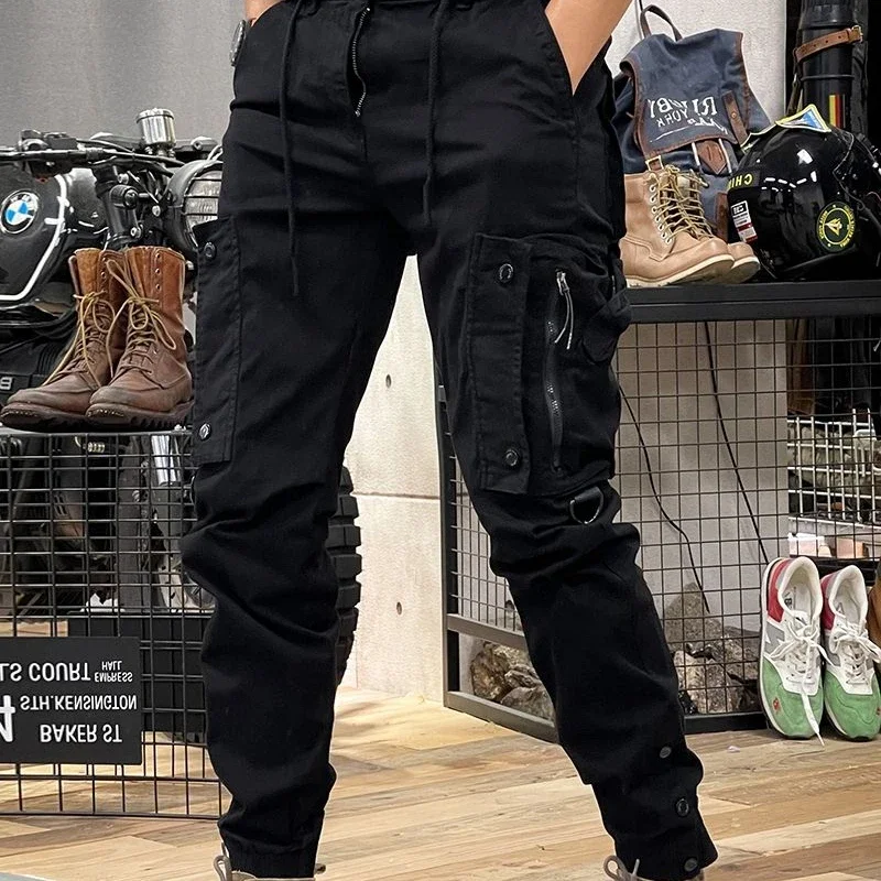 FJMAN-Pantalon Cargo de Motard en Coton pour Homme, Vêtement d'Extérieur, de Moto, de Randonnée, Slim, Gris, Coupe Régulière, Décontracté, Grande Taille avec Tendance Unique