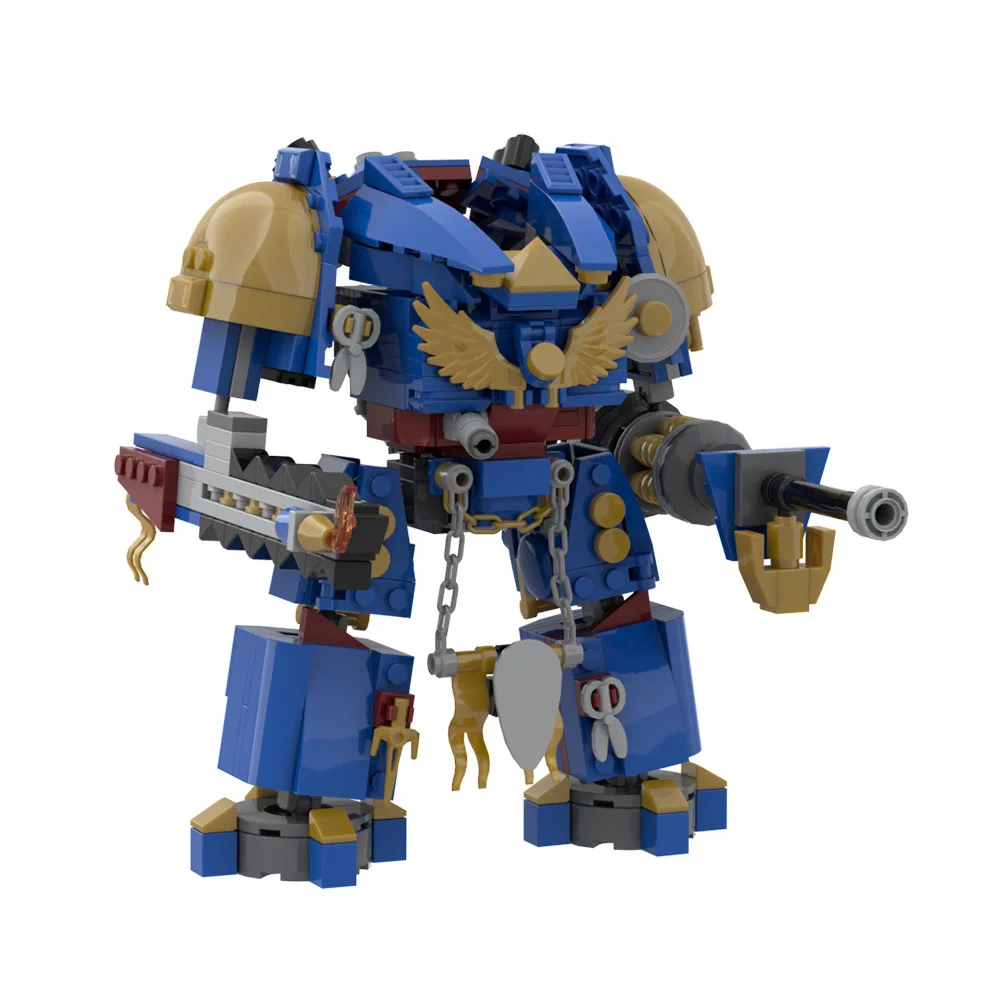 MOC Warhamm Marine Mecha Building Block Model Small Particles Children's Educational Assembly Building Block Toy