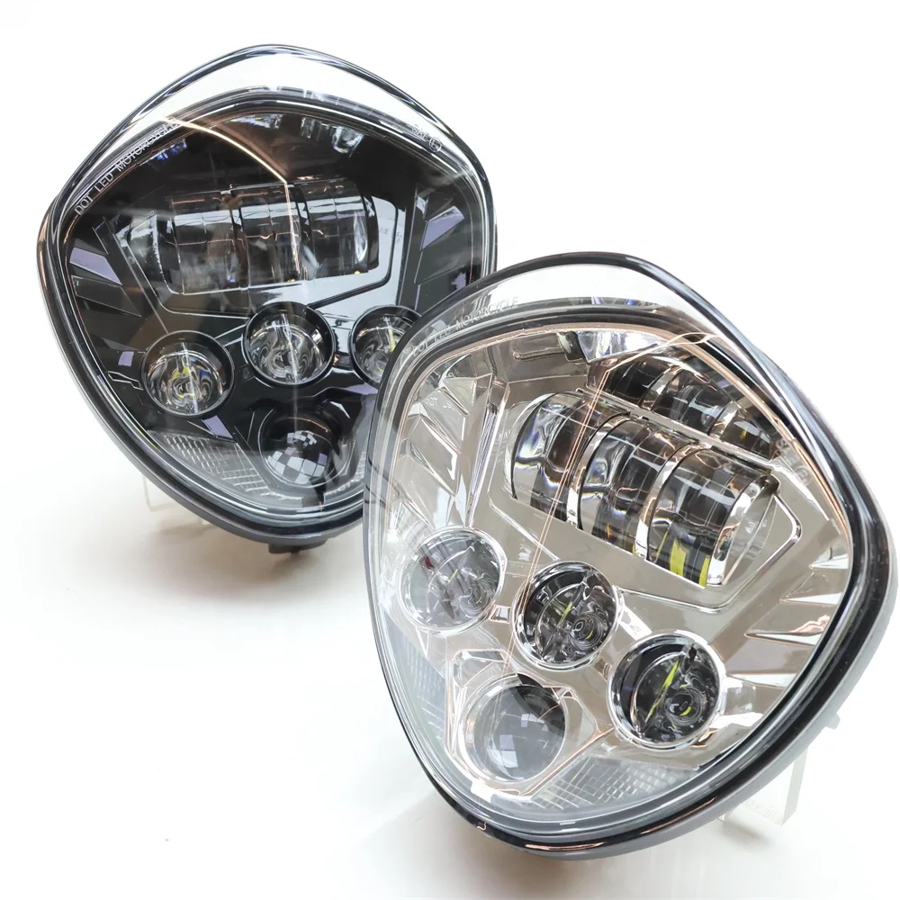 Motorcycle LED Headlight Assembly High/Low Beam H4 Headlamp Projector
