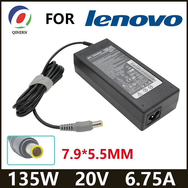 

20V 6.75A 135W 7.9x5.5mm AC Laptop Adapter Power Charger for Lenovo ThinkPad T430s T510 T530 T520 T520i W510 W520 W530 2P 45N005