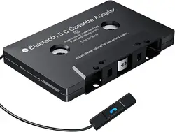 Car Audio Cassette Adapter Receiver, Bluetooth 5.0 Cassette Aux Adapter for Listening Mobile Phone Music and Car Voice Handsfree