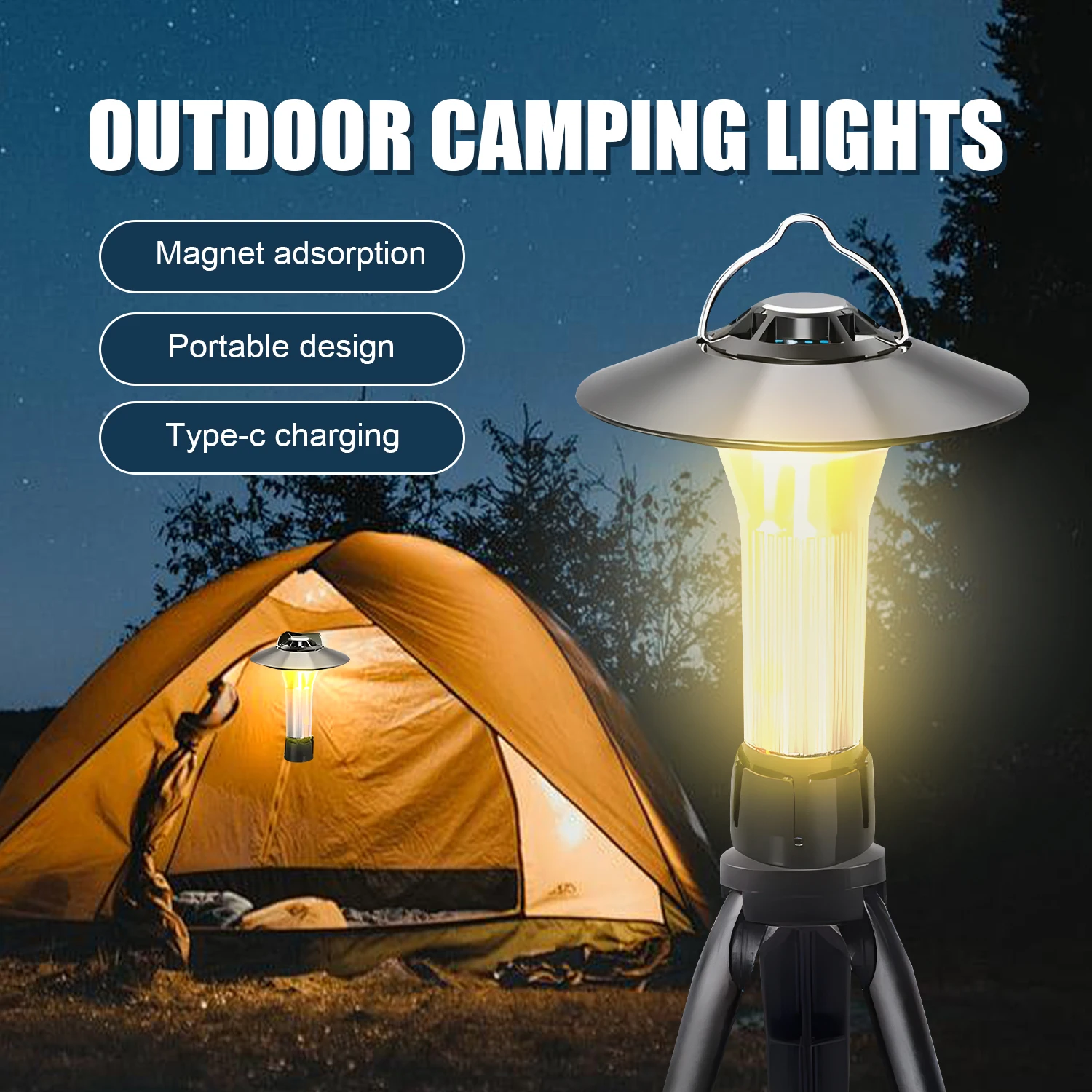 Usb Rechargeable Led Lamp With Rechargeable Charging Tent Camping Light Novelty Camping Supplies Portable Lights Cool Gear Camp