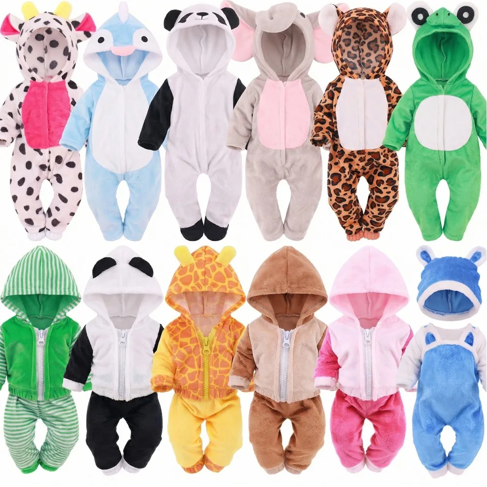 Roupas de pelúcia de animais kawaii para bonecas de 43 cm, acessórios de roupas e brinquedos para bonecas americanas de 18 polegadas, brinquedos para meninas da Our Generation.