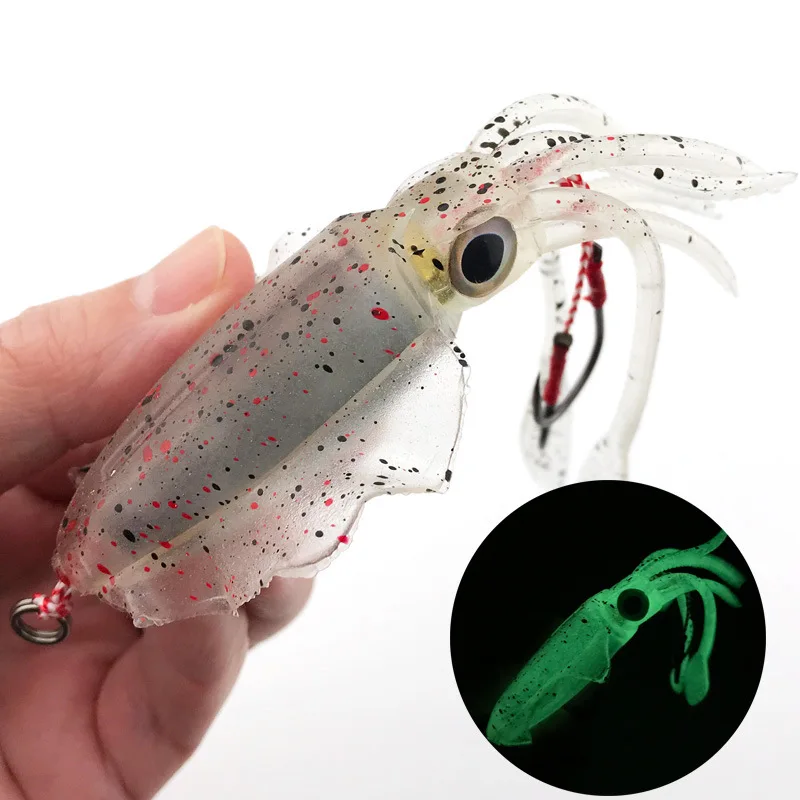 Deep sea squid bait 60g bionic hairtail iron plate hook sea fishing route sub soft bait SQUID LURE octopus