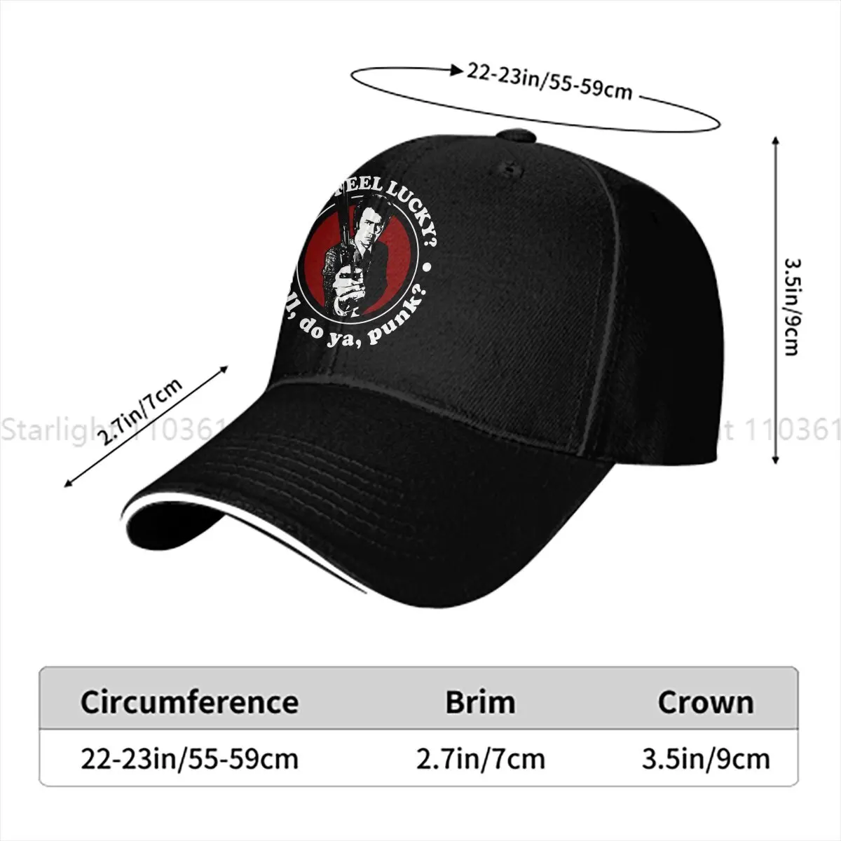 Do I Feel Lucky, Well Do You Punk Quote Baseball Cap Men Hats Women Visor Protection Snapback Dirty Harry Caps