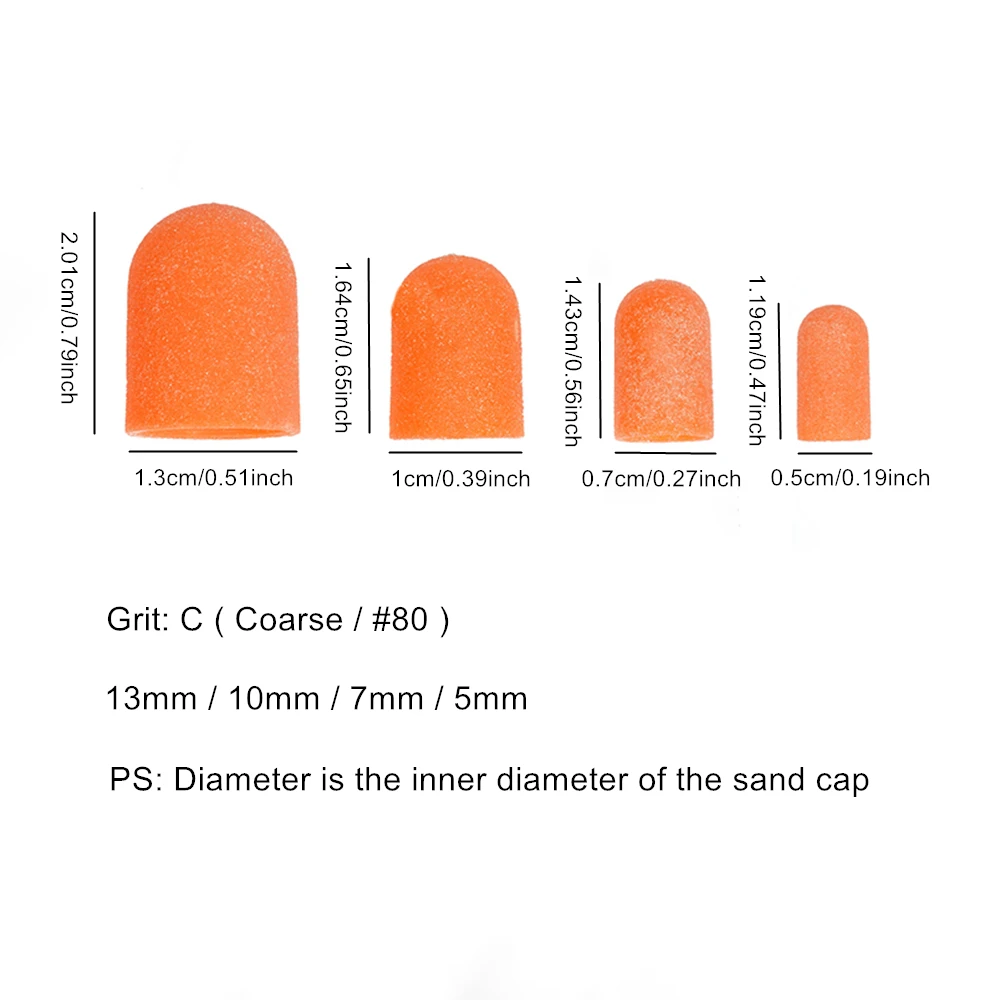 قبعات صنفرة الأظافر 80 حصى لملف القدم مزيل مسامير القدم مانيكير باديكير تلميع الأظافر صالون المنزل استخدام للبشرة الصلبة الجافة الميتة #5