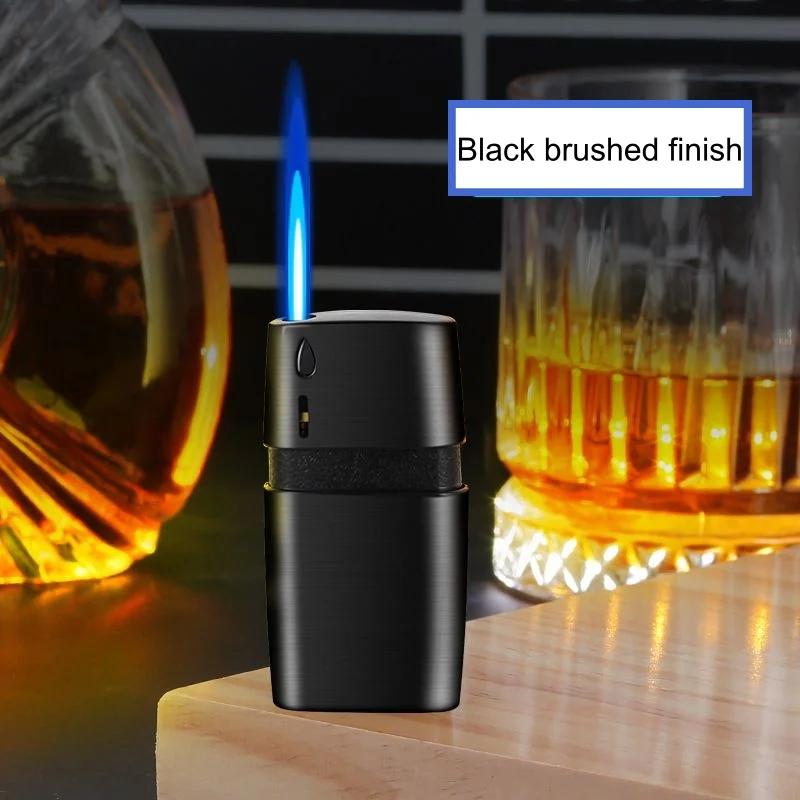 

High Aesthetic Gradient Color Windproof Electronic Button Metal Lighter Inflatable Torch Lighter Smoking Accessories and Gifts