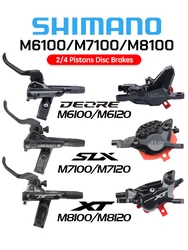 SHIMANO M6100 M7100 M8100 M8120 MTB Bicycle HYDRAULIC DISC BRAKES Pads 2  4 PISTON Front Rear Mountain Bike BRAKE Deore XT SLX