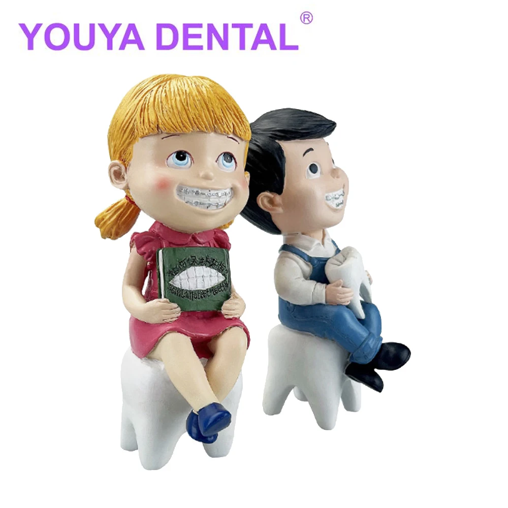 Dental Gifts Boy Girl Orthodontic Teeth Figurines Ornament Clinic Office Desktop Table Sculpture Decoration Kids Toys