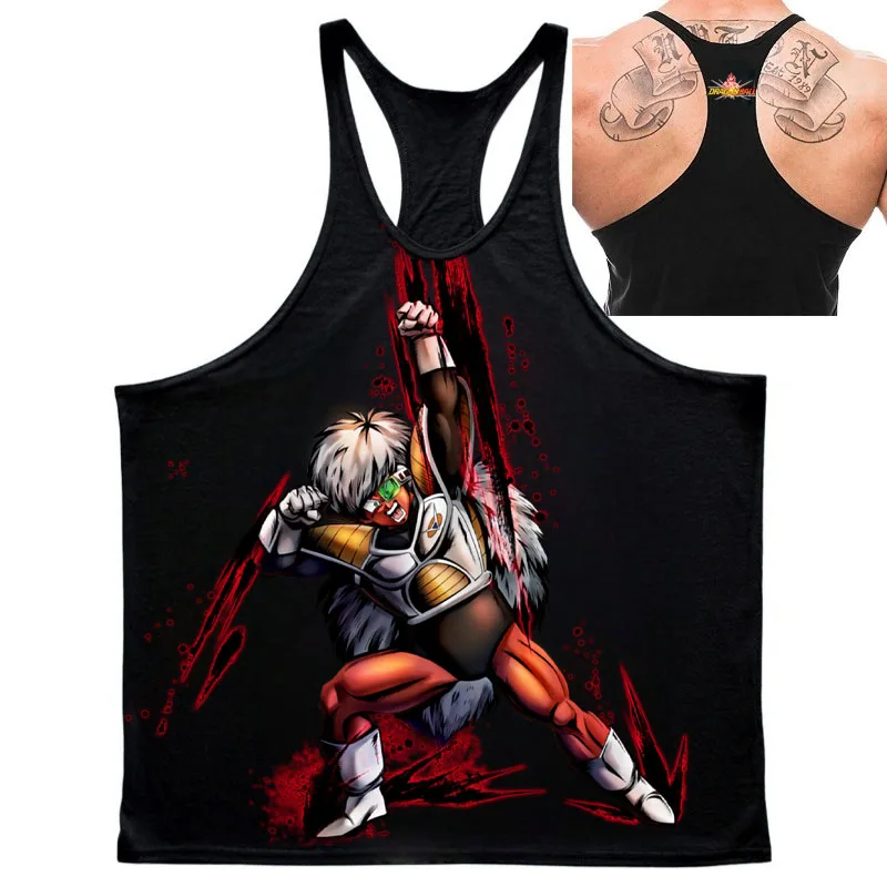 Populaire Anime "Dragon Ball" Badak motif imprimé 2025 été nouvelle vente chaude hommes sport gymnase respirant coton gilet sans manches