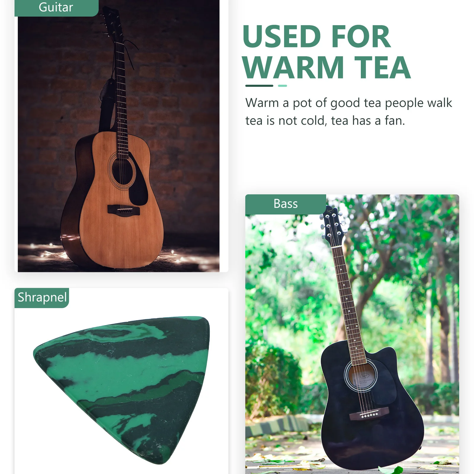 

1Pcs Durable Emerald Guitar Pick Smooth Surface Protect Fingers Full Real Sound for Electric Acoustic Bass Ukulele