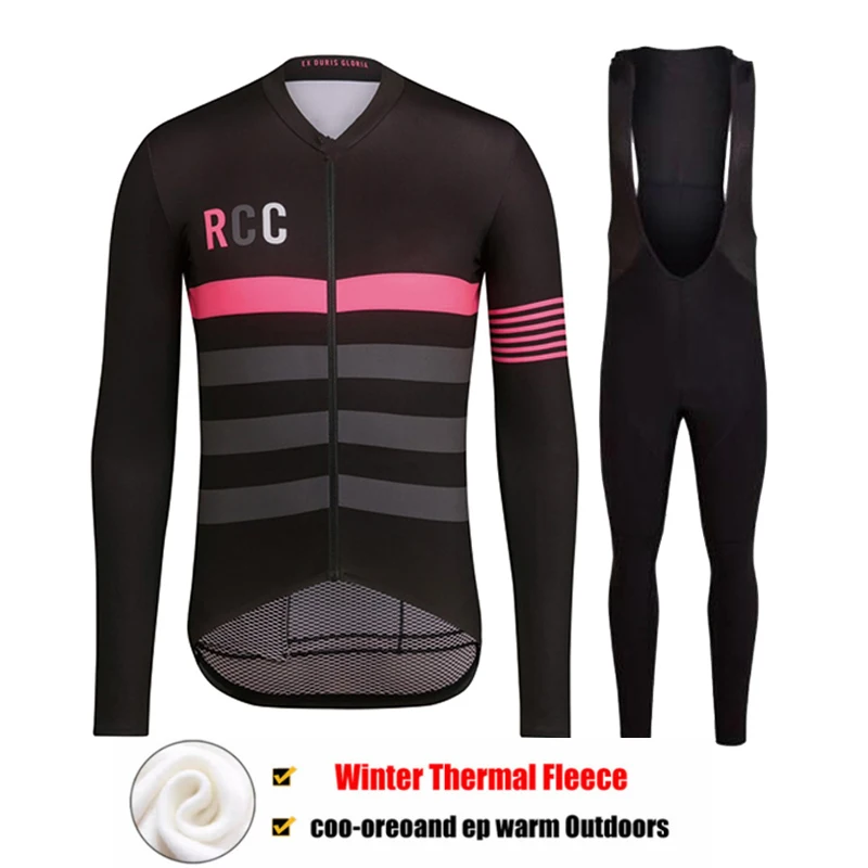 2022 RCC Winter Thermal Fleece Cycling Jersey Set Long Sleeve Bicycle Clothing MTB Bike Wear Maillot Ropa Ciclismo Cycling Set