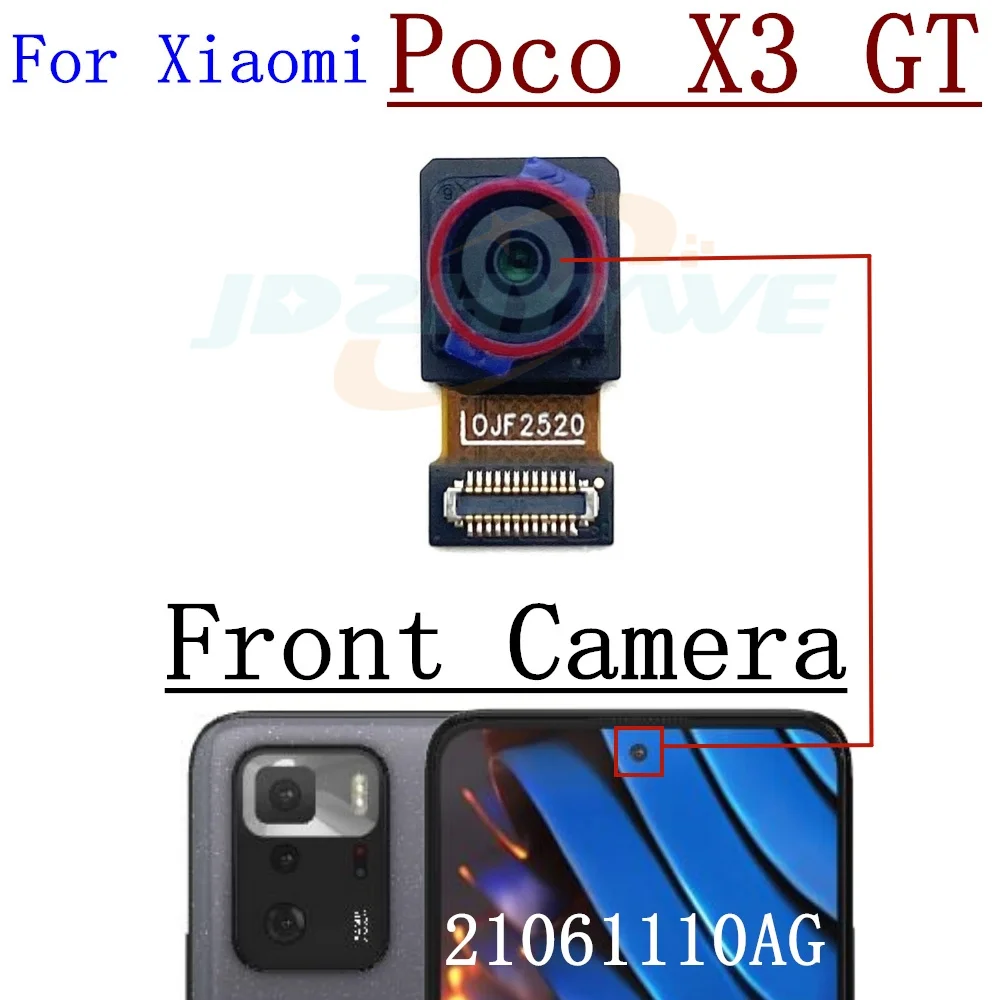 Back Front Camera For Xiaomi Mi Poco X3 NFC X4 GT X5 Pro X6 Backside Selfie View Rear Camera Module Repair Spare Part