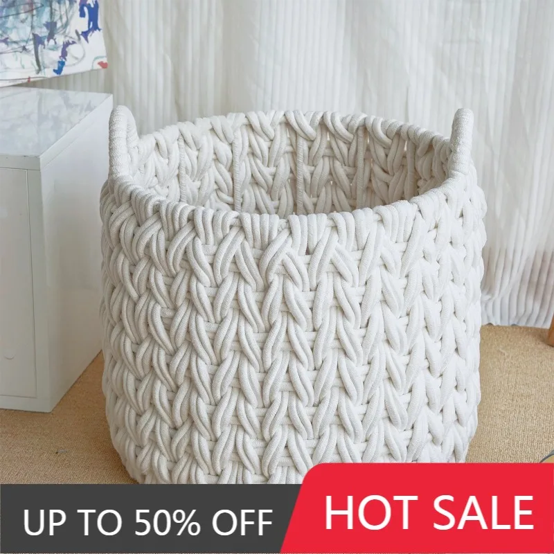 Handmade Storage Baskets Handheld Dirty Clothes Basket Living Room Sundries Organizer Interior Multi-functional Organization