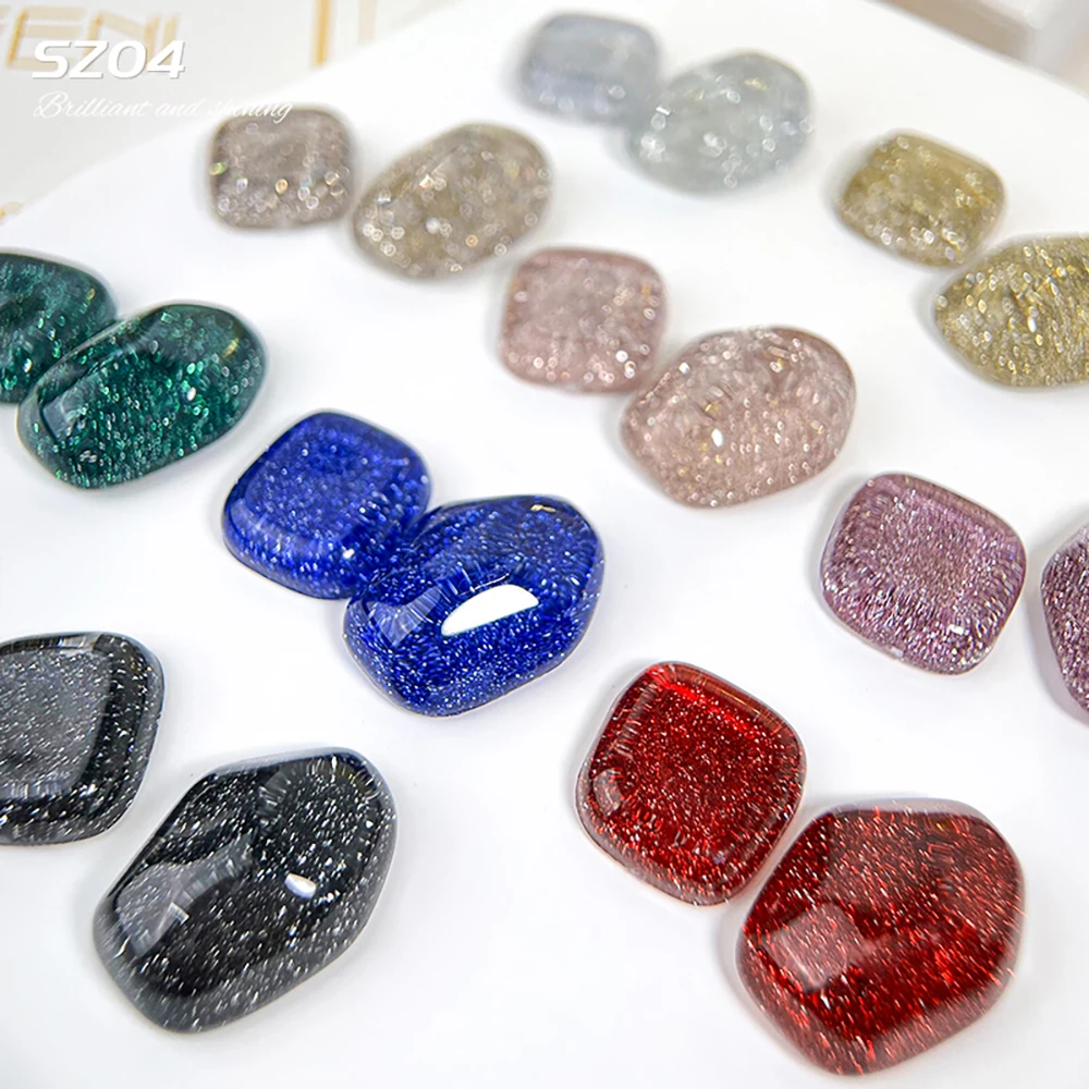 Vendeeni 9 Farben/Set Glitzer-Broken-Diamond-Gel-Nagellack TPO FREE Schwarz Gold Silber Flash UV LED Gel-Lack mit Display – Detail 17