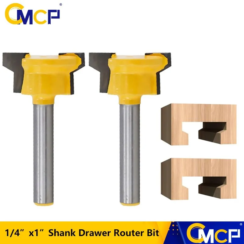 

CMCP 1pc 1/4" Shank Drawer Router Bit For Wood Carbide Molding Router Bit Tenon Cutter Woodworking Tools Joint Milling Cutter