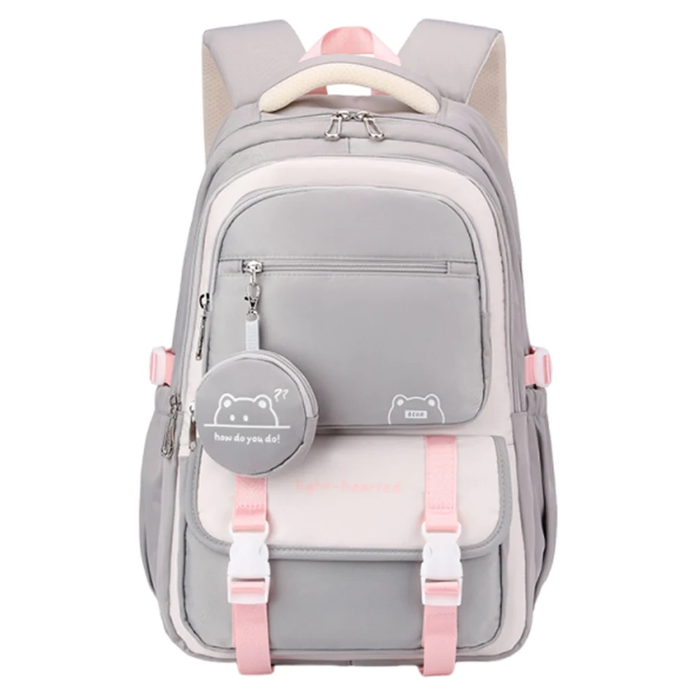 Ladies All-Match School Bag Large Capacity Kawaii Nylon Backpack Floral Printed Simple Travel Rucksack School Outdoor Backpack