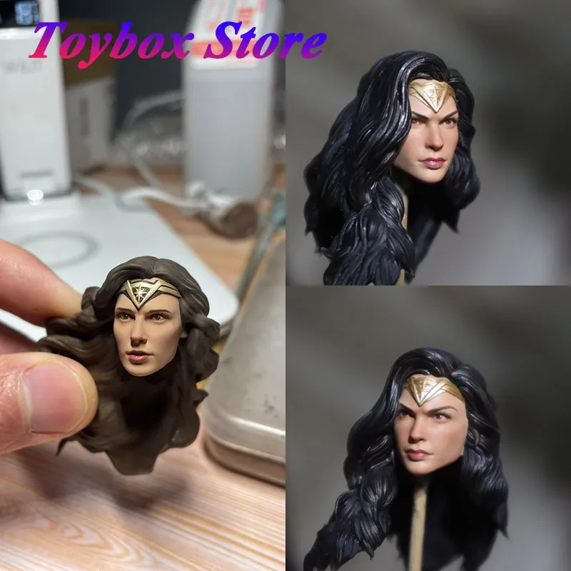 

1/12 Wonder Woman Delicate Painted Head Sculpt DC Series Justice League Gal Gadot Super Female Hero Model For SHF ML 6" Body