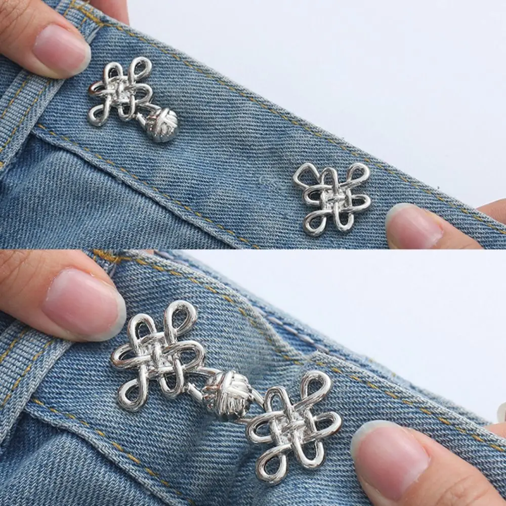 Chinese Knotting Chinese Knot Button Tightener Button Clasps Waist Buckle Jean Fit Tighten Buckles Gold Waist Clip
