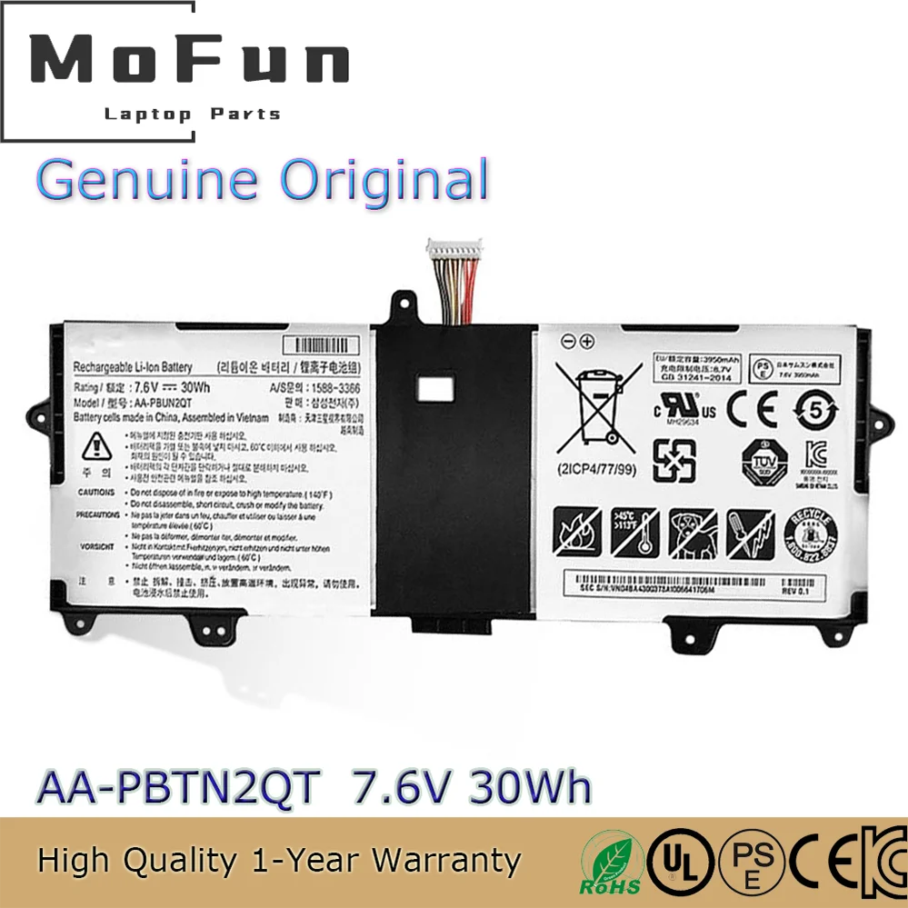 

AA-PBTN2QT 7.6V 30Wh Original Laptop Battery for Samsung Notebook 9 13.3 NP900X3N NT900X3N