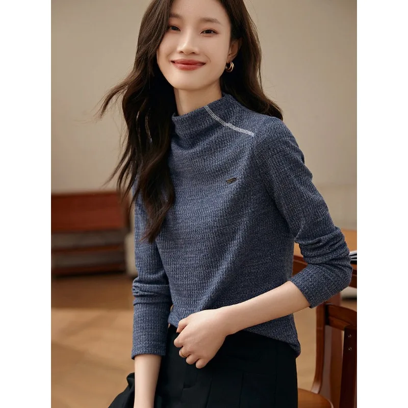 

Half Turtleneck Base Shirt for Women Long-sleeved Spring 2025 New Fashionable T-shirt Korean Style Loose Top