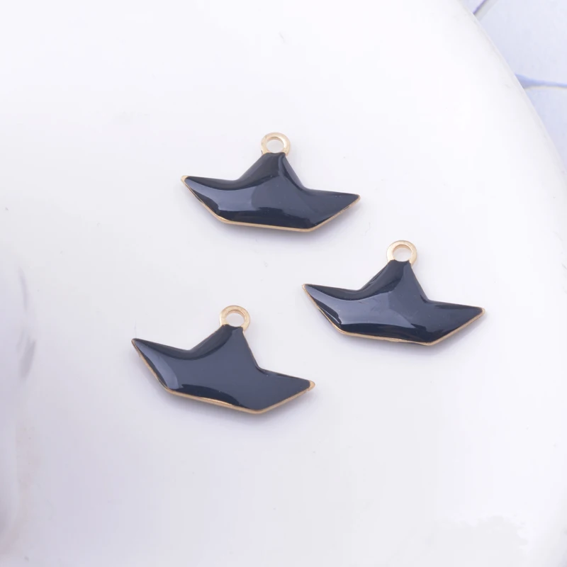30pcs 15*9mm Copper Both Side Enamelled Boat Charms Ship Pendant Diy Jewelry Making