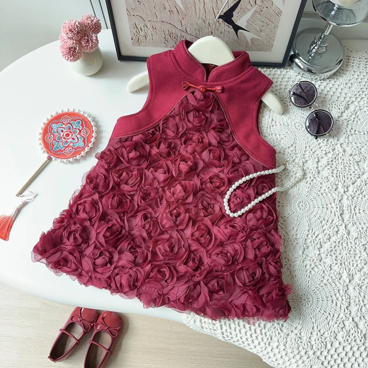 

Платья-жилеты для девочек, зима 2025 г., детское плотное платье без рукавов для малышей, одежда принцессы, детская теплая рождественская одежда для подростков 7