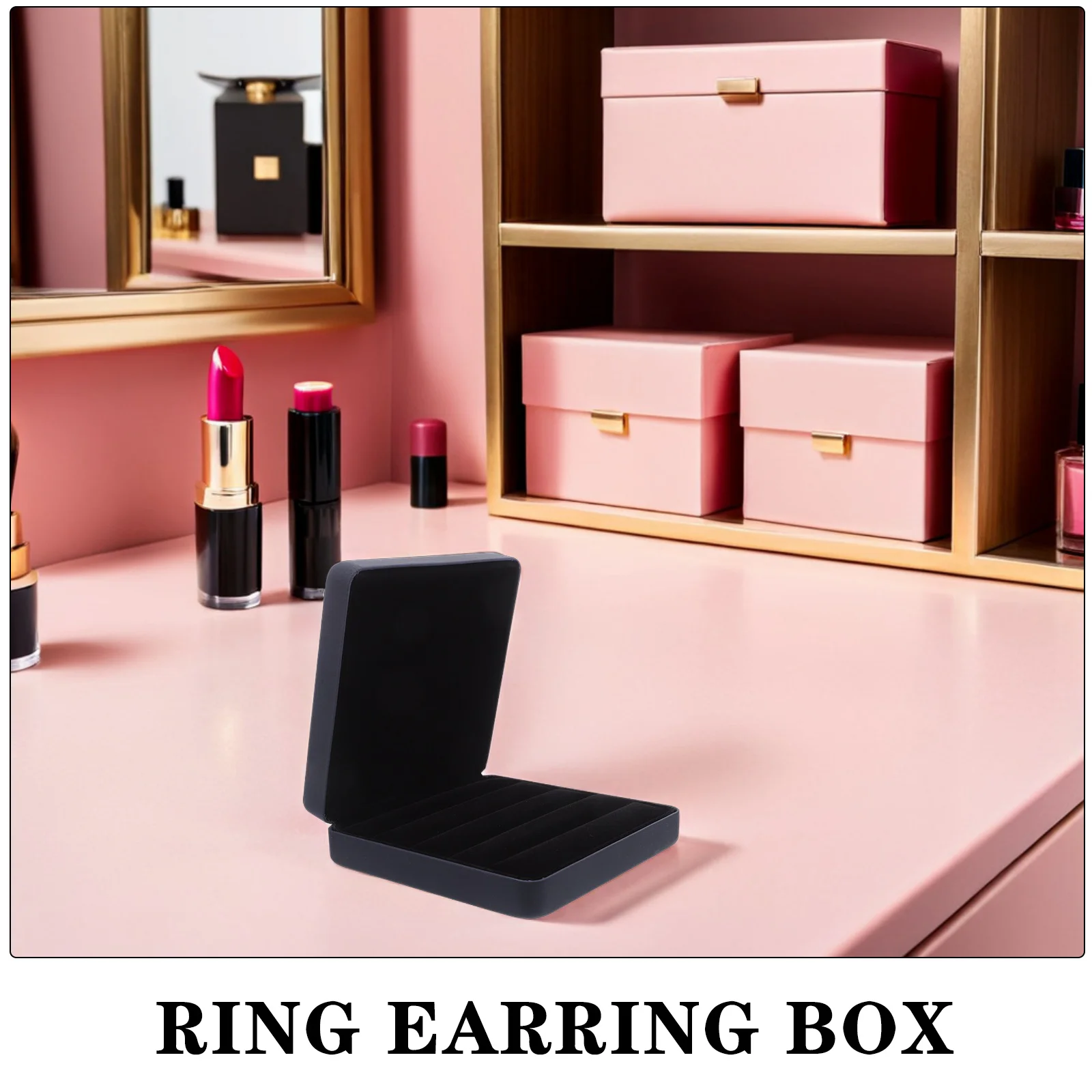 Portable Ring Storage Box Travel Jewelry Organizer Case Multi-Compartment Rings Studs Display Tray for Women Teens Wedding