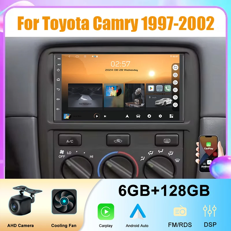 

7" Screen Stereo Car Multimedia For Toyota Camry 1997-2002 Wireless Carplay Autoradio Android Radio Head Unit GPS Navigation
