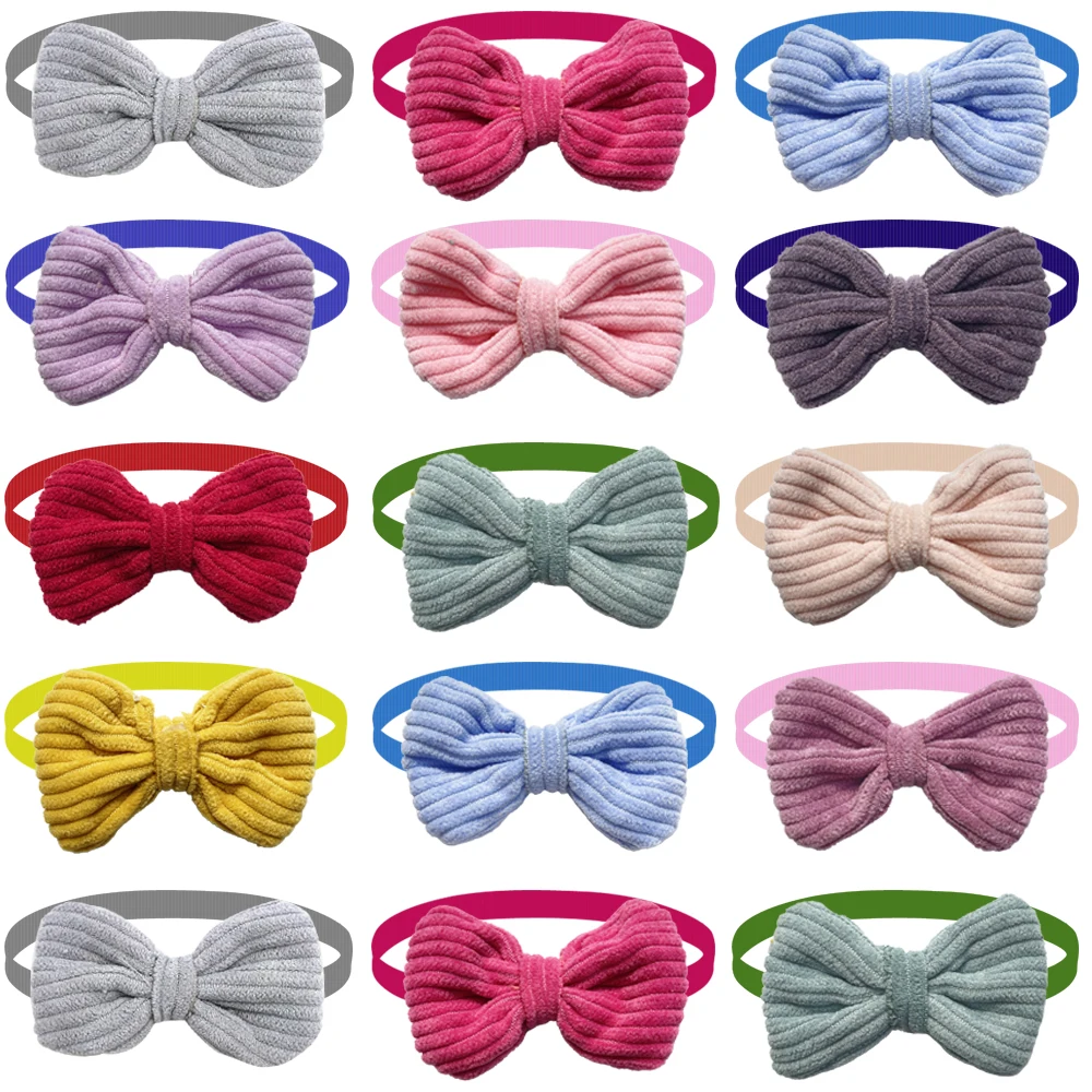 50/100pcs Small Dog Bow Tie For Puppy Dog Bowties Collar Adjustable Girl Dog Bowtie For Cat Dog Collar Pet Supplier