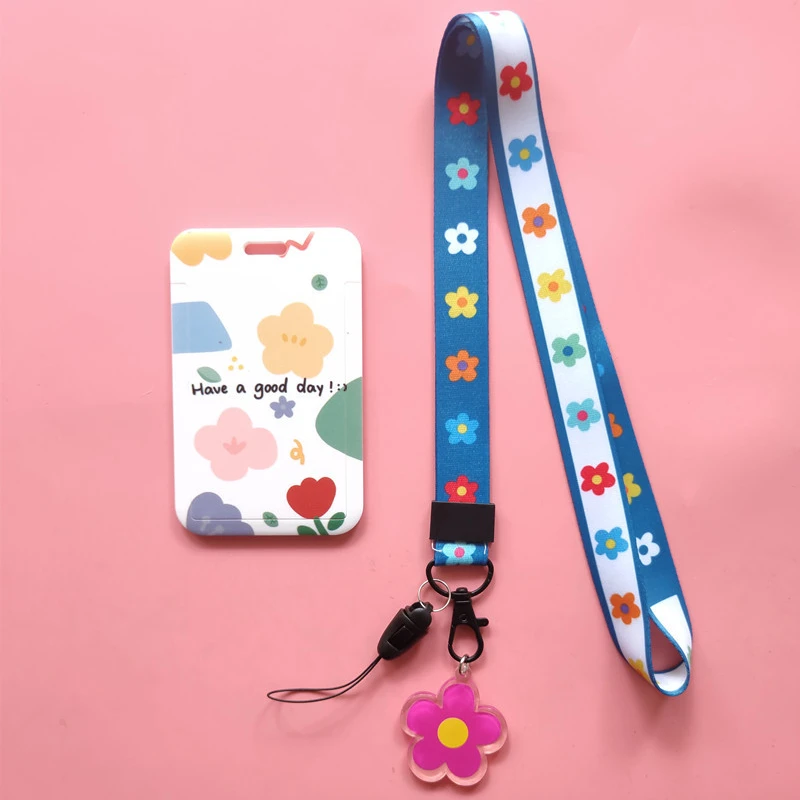 Fashion Cute Lanyards for Key Neck Strap for Card Badge Key Chain Lanyard Key Holder Floral Pattern Neck Rope Keychain Wholesale