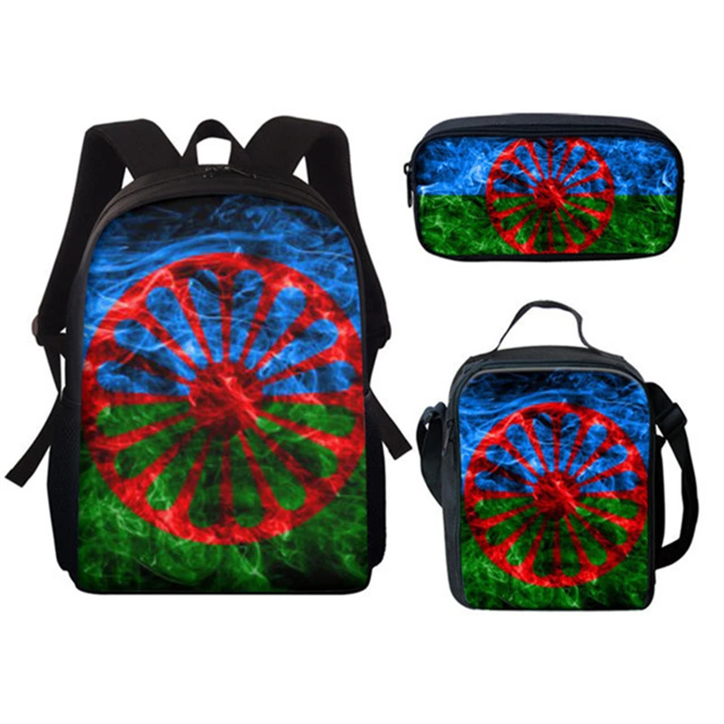 Hip Hop Youthful Flag Of The Oromo 3D Print 3pcs/Set Student Travel bags Laptop Daypack Backpack Lunch Bag Pencil Case