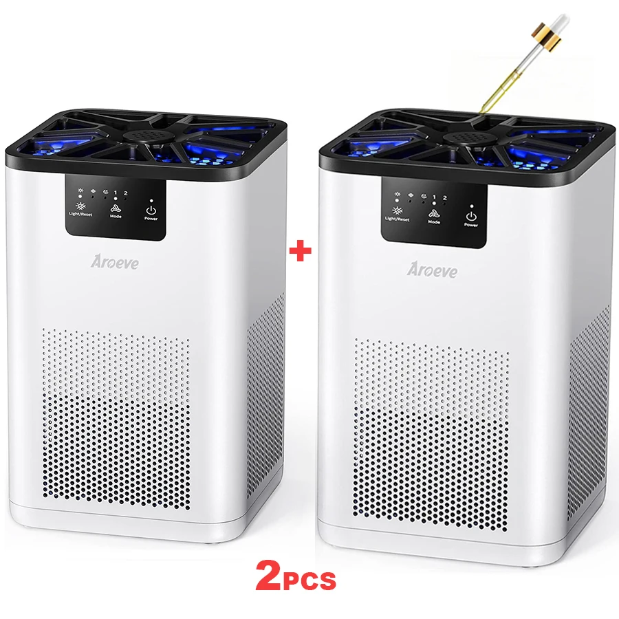 

Комплект очистителя воздуха AROEVE, 2 комплекта, 215 кв. футов, очистка запаха дыма с ароматом для домашних животных, пыльцы, шерсти, запаха волос, 20 дБ, воздухоочиститель, стоит
