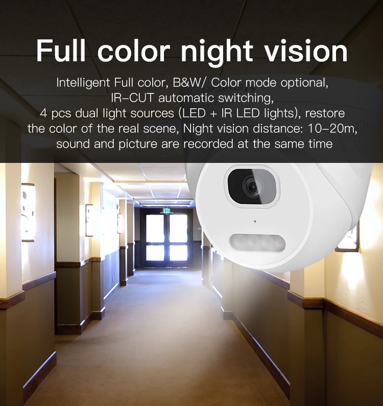 3 Million High-definition Wired Connections POE Outdoor Camera CCTV Camera  Wifi Camera Support Siren Alarm
