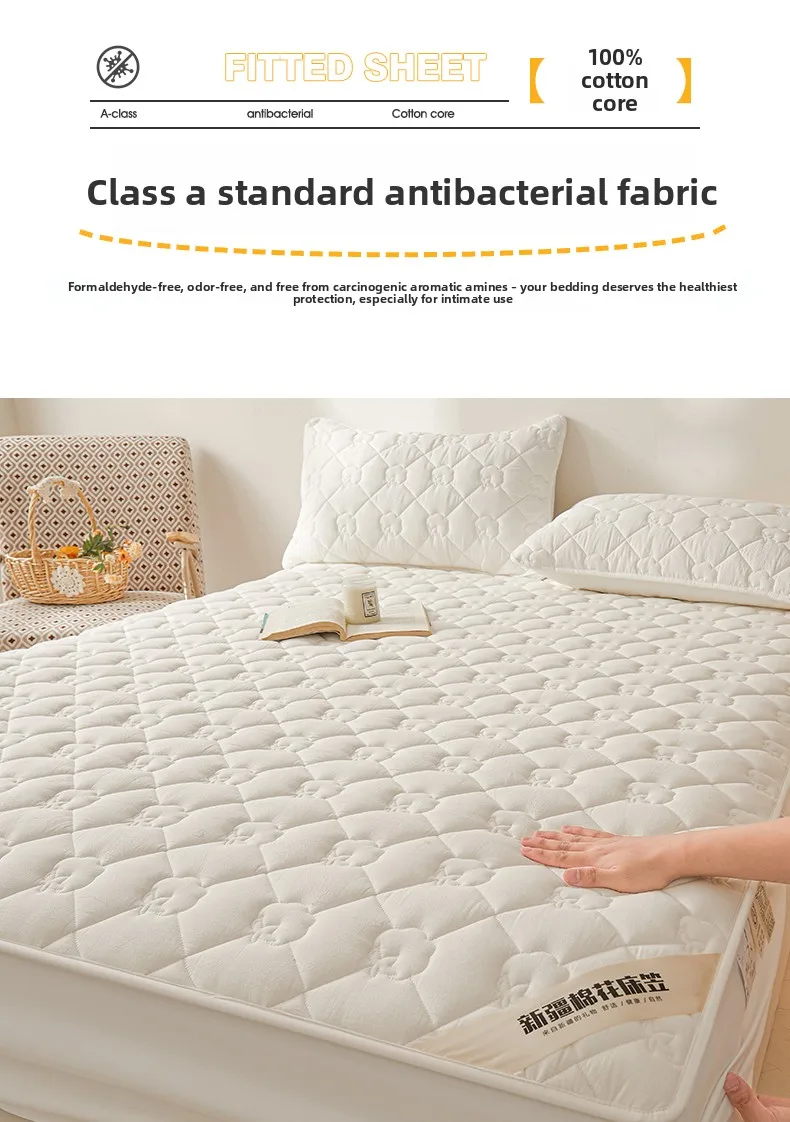 Mikrofaser Gesteppter Matratzenschoner Antibakteriell Milbenschutz, Weich Atmungsaktiv, Elastischer Bezug Passend für 5-28cm Matratzen – Detail 6