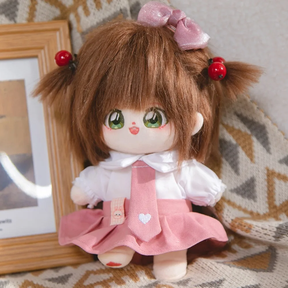 

Pleated Skirt 20cm Cotton Doll Clothes Dress Lolita Cotton Doll's Clothes Bow Hair Clip Kawaii Plush Doll Clothes