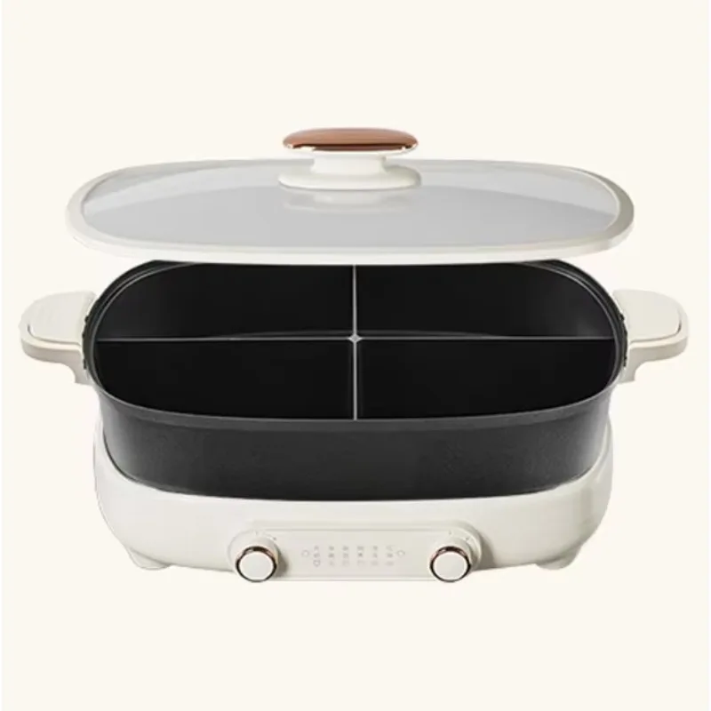 Electric household two-flavor four-compartment multi-functional cauldron