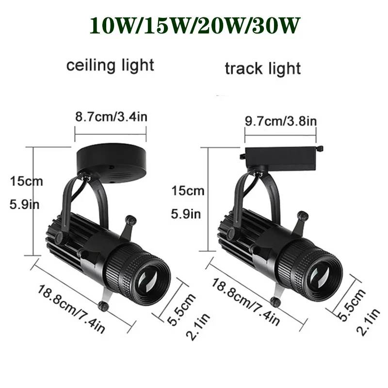 Imagem -04 - Abertura Ajustável Led Luz de Teto Modo Variável Cob Spotlight Iluminação de Rastreamento Bares Restaurantes Lojas 10w 15w 20w 30w