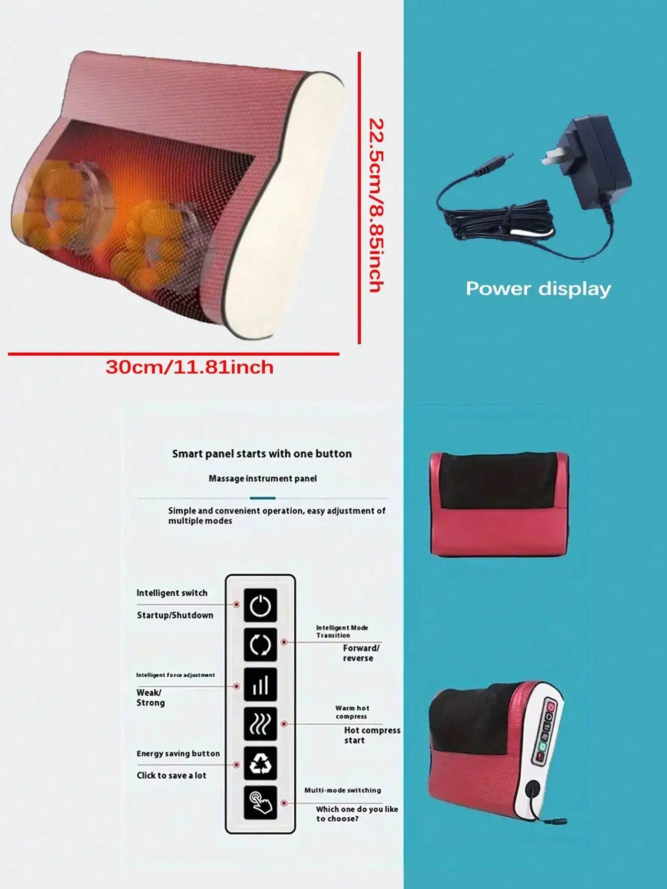 2026 مدلك متعدد الوظائف للرقبة والكتف، مزود بوظائف تدليك متعددة الضغط الساخن تعمل بالتوصيل #5