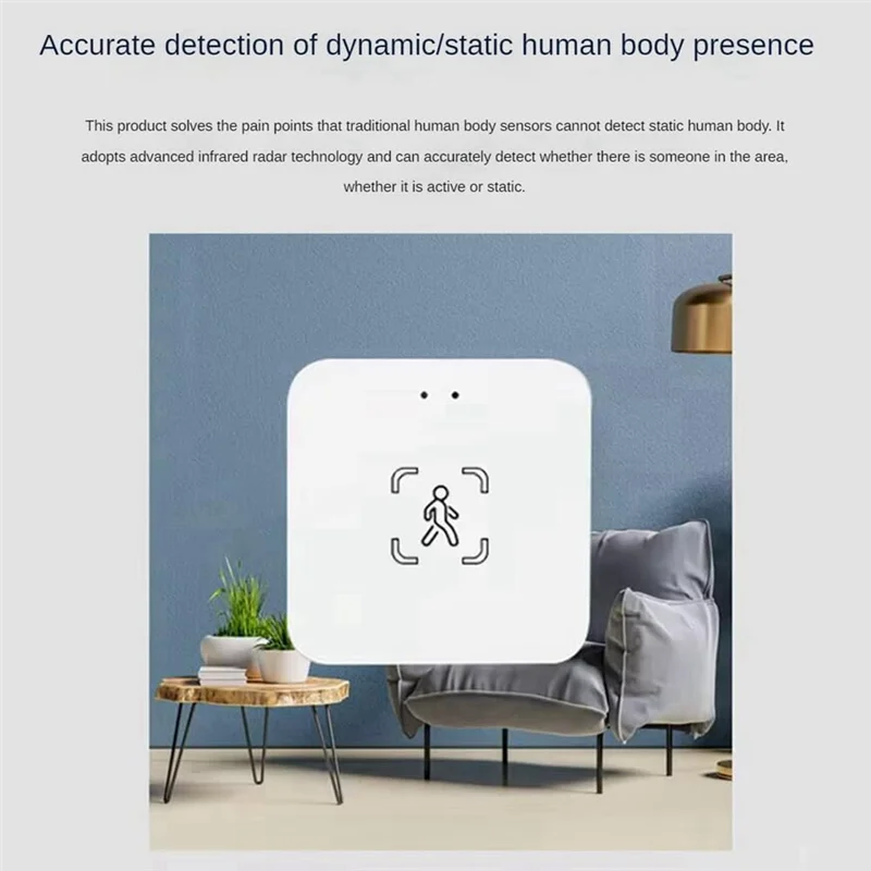 ABVJ-Tuya Zigbee Human Presence Detector With Holder Smart Human Body PIR Sensor Radar Microwave Motion Sensor+Zigbee Hub