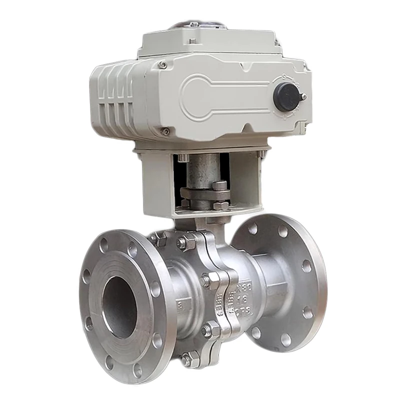 4 inch electric flanged ball valve AC 220V SS304 valve body high temperature corrosion resistance electric two-way ball valve
