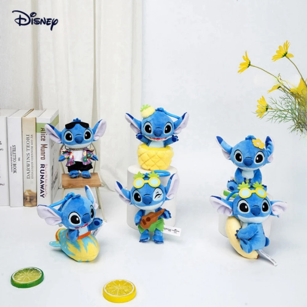 Disney Stitch Disney Happiness Within Blind Box Stich Mystery Box Doll Pendant Key Buckle Stitch Keyring Christmas Kids Toys