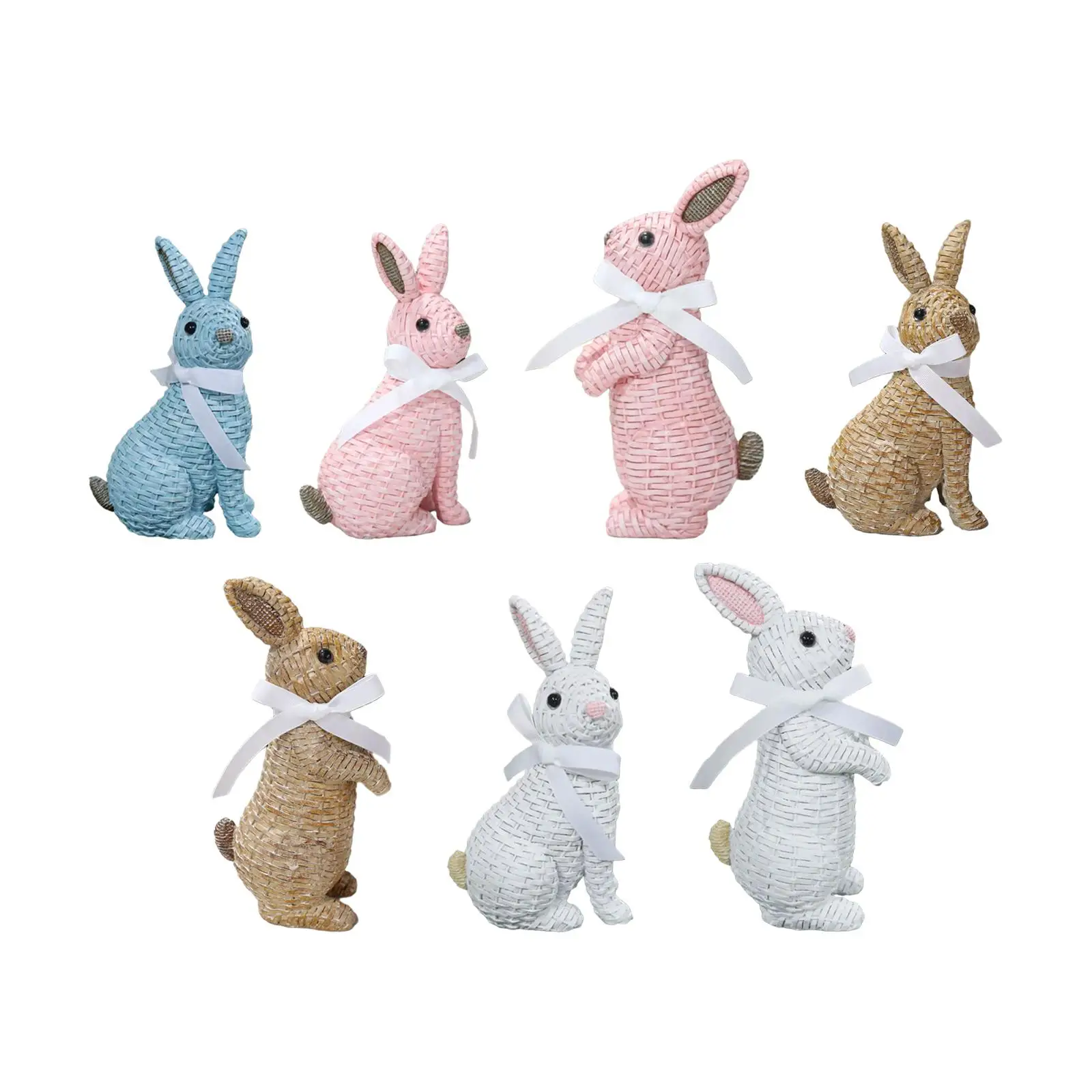 Bunny Figurine Rabbit Sculpture Easter Decoration for Backyard Desktop Art Outdoor Rabbit Sculpture Statue Figurines for Lawn