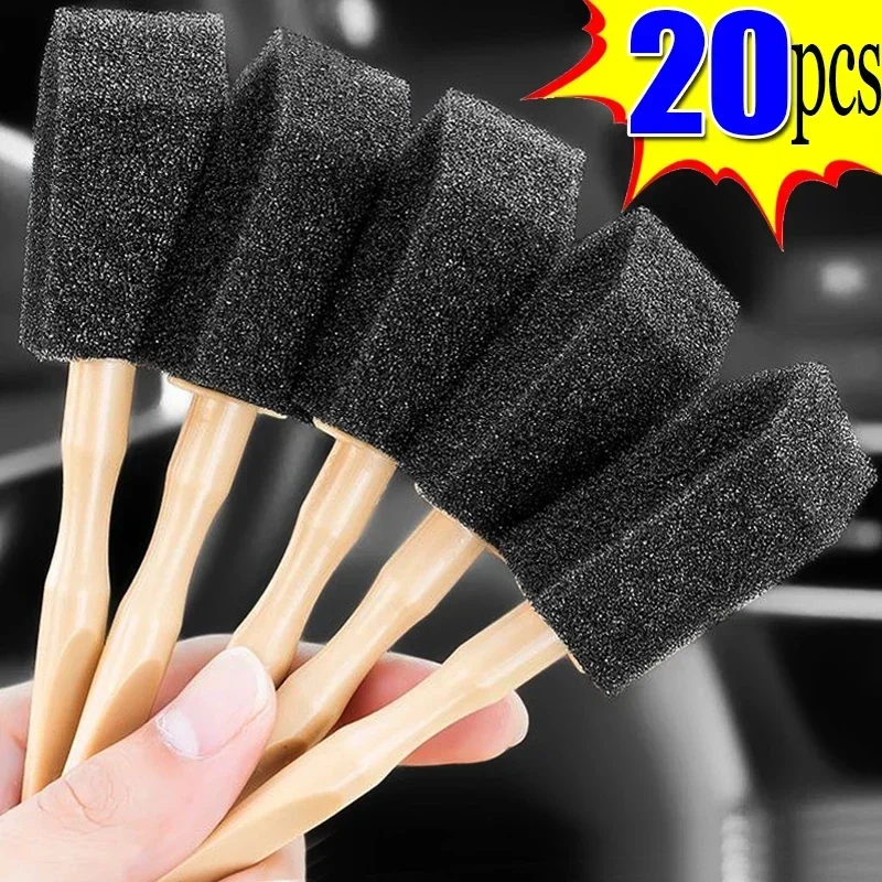 1/20pcs Car Interior Air Outlet Cleaning Sponge Brush Interior Detailing Dust Removal Airs Conditioner Grille Cleaner Brushes